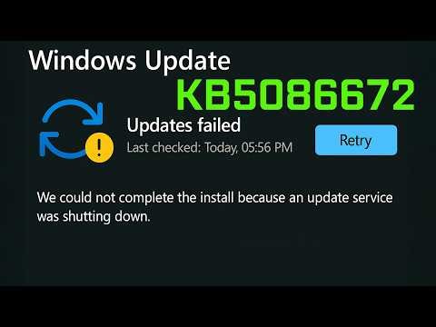 Windows 11 Update KB5086672 Error We Could Not Complete Install Update Service Was Shutting Down FIX