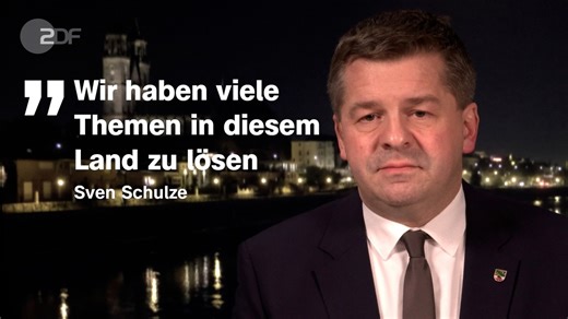 Gut sieben Monate vor der Landtagswahl in Sachsen-Anhalt übernimmt Sven Schulze (CDU) das Amt des Ministerpräsidenten. "Wir haben viele Themen in diesem Land zu lösen", sagt er im ZDF heute journal. | ZDF heute