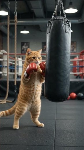 Sgt. Meat is getting TOUGH!💪 🥊 #cute #cat #ai