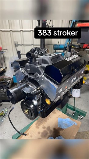 Shop build 383 stroker is getting mounted on the run stand today #383 #stroker #chevy #sbc #cammed