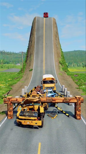 Truck vs Logs Trap Crash - BeamNG drive