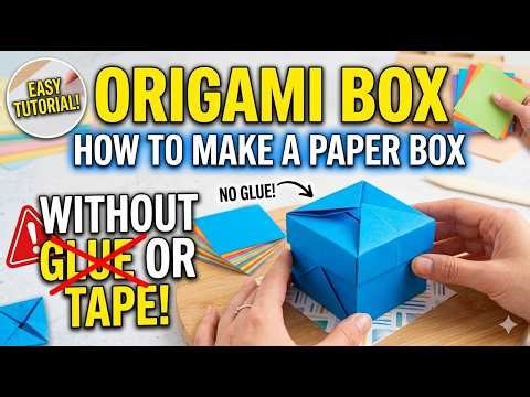 Origami Box. How how to make a paper box without glue or tape