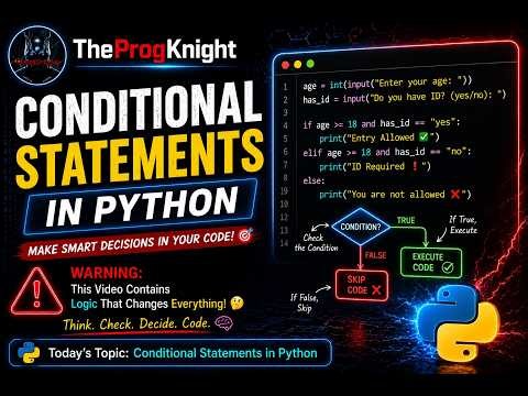 Python Conditional Statements Explained 🔥 | if, elif & else | Python for Beginners