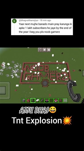 Noob Gamerz vs TNT Explosion 😱💥 | Minecraft Crazy Test #minecraft #shorts