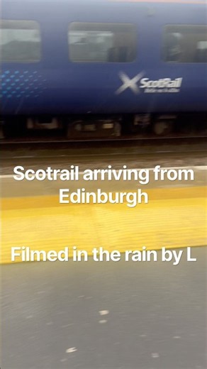Watch this train arrive in the rain. It’s a Scotrail