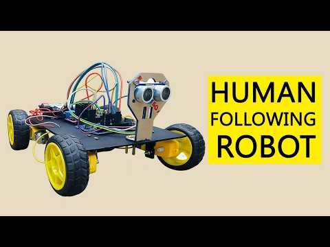 Human Following Robot Using Arduino Uno | Ultrasonic Sensor & L298N | Full Working + Code
