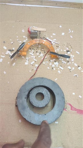 Magnet And Magnetic Vibration Powering Into Double Drone Motor High Voltage_Dc Motor #tech #diy #dc