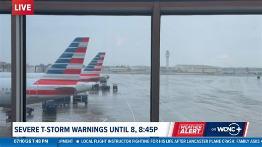 Severe thunderstorms impact hundreds of flights at Charlotte airport