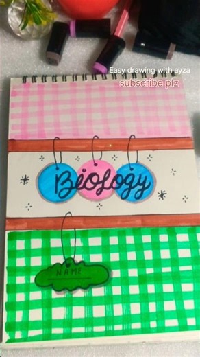 Easy Biology Notebook Cover Design | Cute & Simple Subject Cover Page Drawing