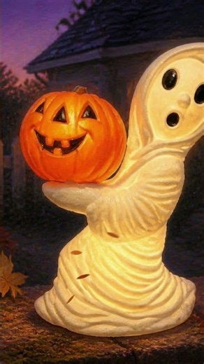 step into a halloween garden with a glowing vintage ghost 🎃 #vintagehalloween oldies inside