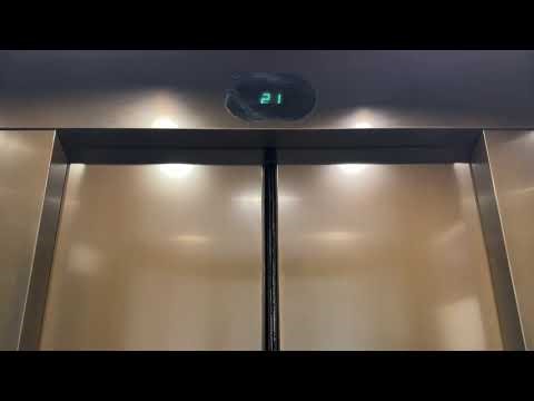 Final Ride: FAST! Otis Elevonic 401 Traction Elevators at JW Marriott in San Francisco, CA.