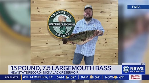 Largemouth Bass caught near Chattanooga sets new state record