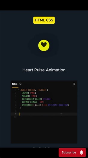 Heart Animation with HTML and CSS #viral #css #viral #html #shorts #youtubeshorts #programming #yt