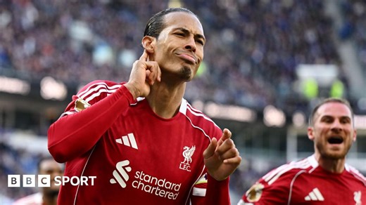 Everton 1-2 Liverpool: Virgil van Dijk scores 100th-minute winner in derby