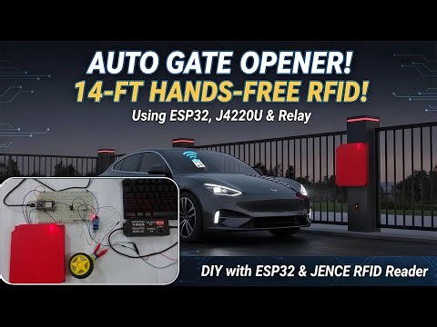 Long-Range Automatic Gate Opener with ESP32 & JENCE J4220U UHF RFID Reader | ESP32 Project Tutorial