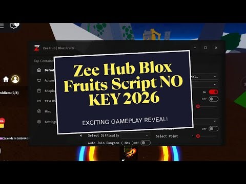 [ZEE HUB] BLOX FRUITS SCRIPT NO KEY! AUTO FARM & MAX LEVEL (2026)