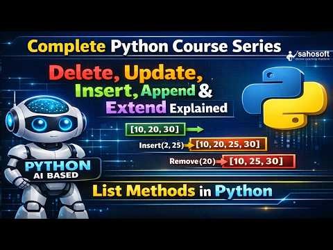 Delete, Update, Insert, Append & Extend Explained 🔥 List Methods in Python | python AI based