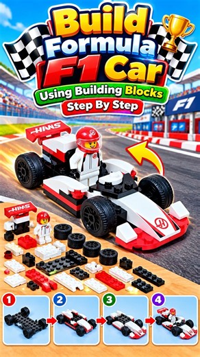 Build Formula F1 Car Using Building Blocks Step By Step 🏎️|Satisfying ASMR & DIY LEGO #asmr #diy #f1