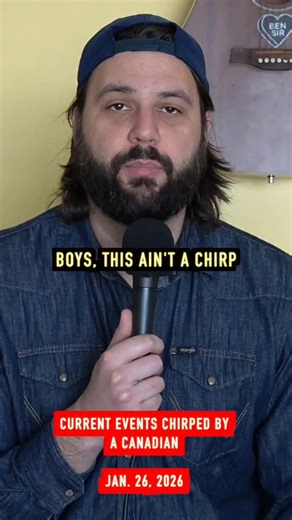 Current Events Chirped By A Canadian. Jan. 26, 2026. Stand up dates with tickets left (all tickets in my bio) Winnipeg - 2/12 Fargo - 2/13& 14 Portland - 3/13 LA - 3/24 Ottawa - 4/9 Dallas - 4/16 Conroe - 4/17 Houston - 4/18 Kelowna - 4/29 (tix ready tomorrow) San Diego - 5/31 #usa🇺🇸 #minneapolis #politics #currentevents #sketchcomedy | Henry Sir