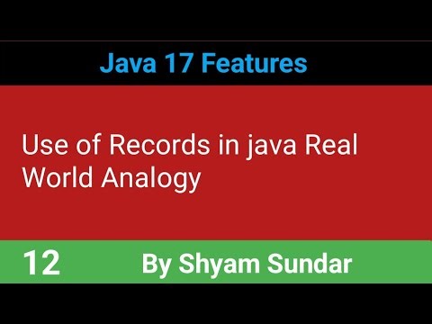 Use of Records in java Real World Analogy || 12 || Shyam Sundar