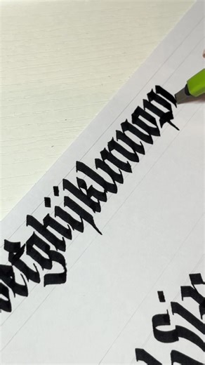 quick full fraktur alphabet at 8.0x and almost running out of space 🫠 #calligraphy #blackletter #fraktur