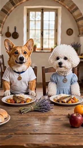 Daisy the Dog Cooks a Heartwarming Meal for Her Corgi Friend