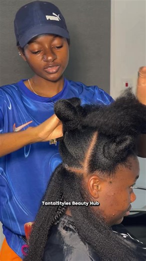 Natural Hair Braid Tutorial by Tantal Styles CEO | Ghana TikTok