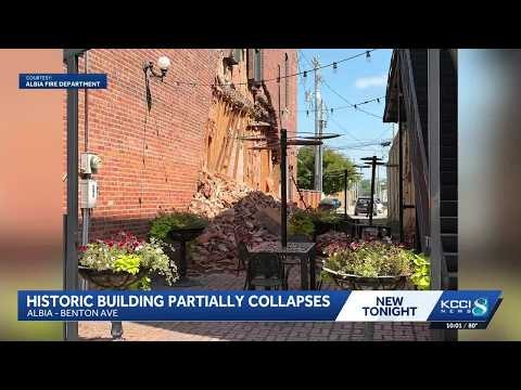 Historic Albia building partially collapses, forcing evacuations