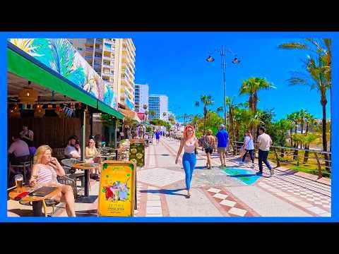 Benalmadena Spain 4K Walking Tour | Beach Promenade – Sunny April 2026, Costa del Sol