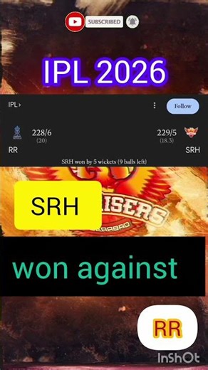 srh won against rr by 5 wickets #ipl2026 #crickethighlights #trending #rr #ipls #ipllive #iplmedia