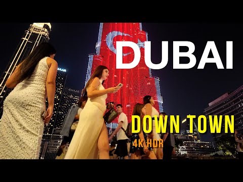 Downtown Dubai Walk 4K HDR | Burj Khalifa, Dubai Mall & Fountain Views | walking videos | movefpv