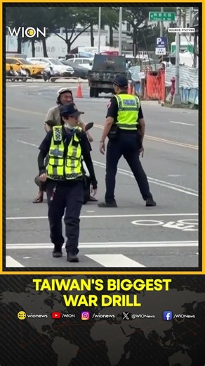 Air-Raid Sirens Ring Out Over Taiwanese City During Airborne Attack Simulation Drill | Shorts