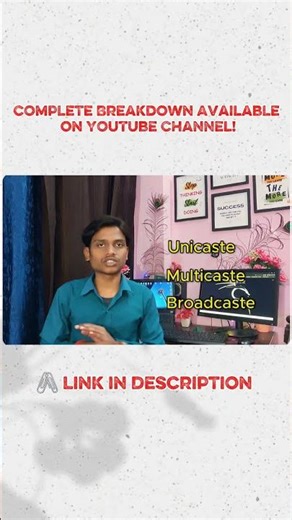 Unicast vs Multicast vs Broadcast Explained in Hindi | Networking Basics #shorts