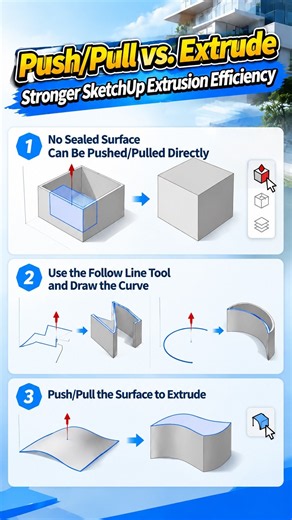 Push/Pull vs. Extrude: boost your SketchUp extrusion workflow!