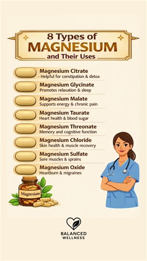 8 Types of Magnesium and What Each One Is Best For #HealthEducation #Wellness