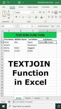 TEXTJOIN Function in Excel #shorts #excel #textjoin