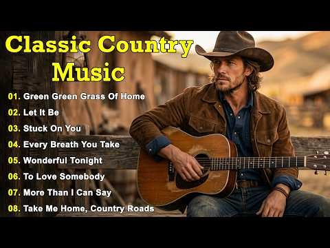 Green Green Grass of Home, Let It Be, Stuck On You 🎸 Classic Country Music | Timeless 60s 70s 80s