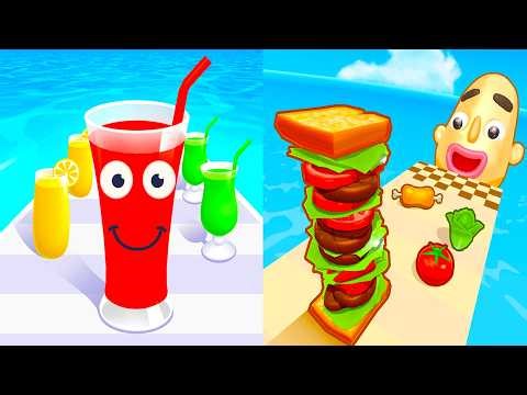 Sandwich Runner VS Juice Run || Epic MixPlay 🔥 Max Levels Unlocked | Full Gameplay Walkthrough #522