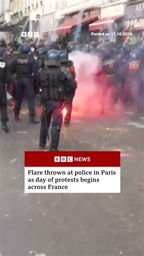 Day of protests begins across France. #France #Paris #BBCNews