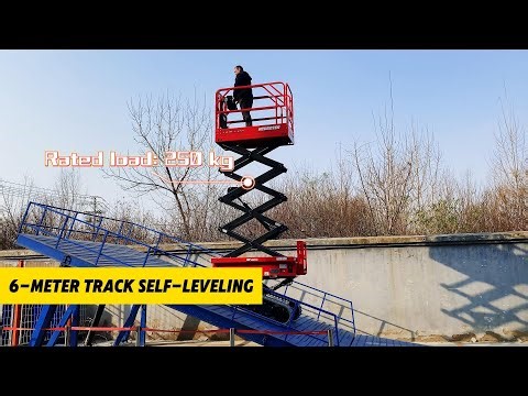 Self-Leveling Tracked Boom Lift Testing and Demonstration in Action#aerialworkplatform #fyp
