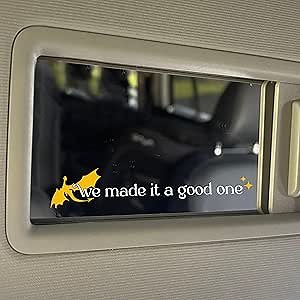 Set 2Pcs We Made It a Good One Rearview Mirror Decal, Dragons,Onyx Storm, Fourth Wing Car Decals - Bookish, Water Bottle Sticker - Vinyl Waterproof 4 Inches Sticker