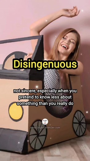 Disingenuous definition (English vocabulary Words) #aprenderingles #inglesonline #words #wordoftheweek #Disingenuous #EnglishWithDev #englishclass #learnenglish #englishlearning | Dev English