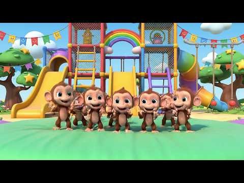 Five Little Monkeys Jungle Gym Mayhem | Wild Playground Adventure & Kids Songs