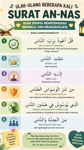 Surat An-Nas 5x Pengulangan | Mudah Membaca dan Menghafal