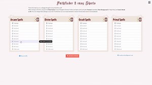 Pathfinder 2 Printable Spell Sheets