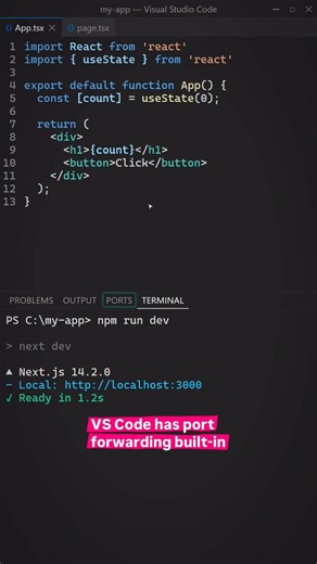 Did you know you can share your localhost — without deploying a single thing? VSCode Port Forwarding