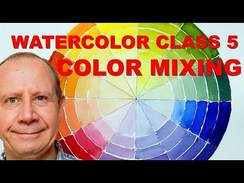 Color mixing and color wheel in watercolor. Beginner watercolour tutorial series by Jo eCartwright