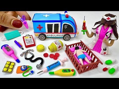 DIY How to Make Polymer Clay Miniature Doctor Set | DIY Easy Polymer Clay tutorial Mini Medical Kit