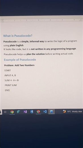 What is Pseudocode? Explained with Example 🔥 #shortsviral #shorts