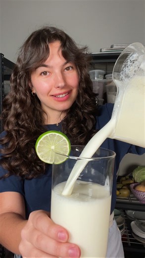 BRAZILIAN LEMONADE AKA SWISS LEMONADE - a creamy, refreshing Brazilian drink made with only 3 ingredients: limes, sweetened condensed milk and water, it’s so gooood Ingredients (makes 4 to 6 servings) 5 limes, washed and quartered 1 quart water 1 x 14 oz can sweetened condensed milk 1 quart ice Instructions 1. Blend the water and limes together, pulsing until roughly blended. Don’t blend for longer than 1 minute, the lemonade will turn bitter (due to breaking down the bitter pith). 2. Strain the